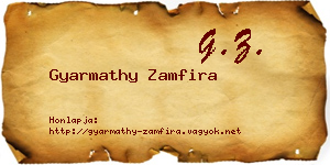 Gyarmathy Zamfira névjegykártya